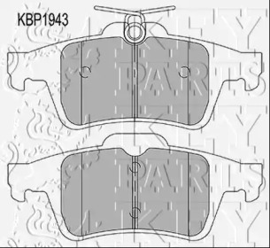 KEY PARTS kbp1943 -  Комплект тормозных колодок, дисковый тормоз
